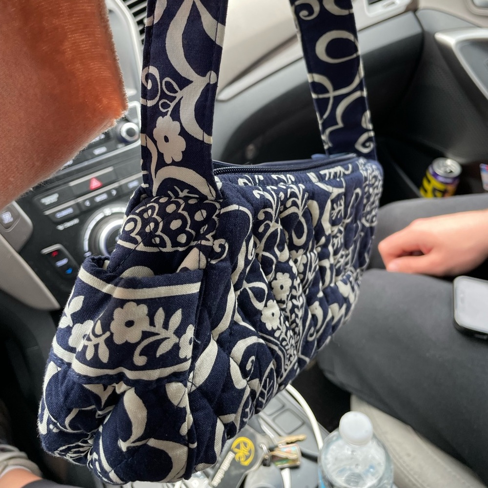 Navy blue and white Vera Bradley, mini purse